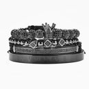 Bracelete coroa banhado a rodio negro